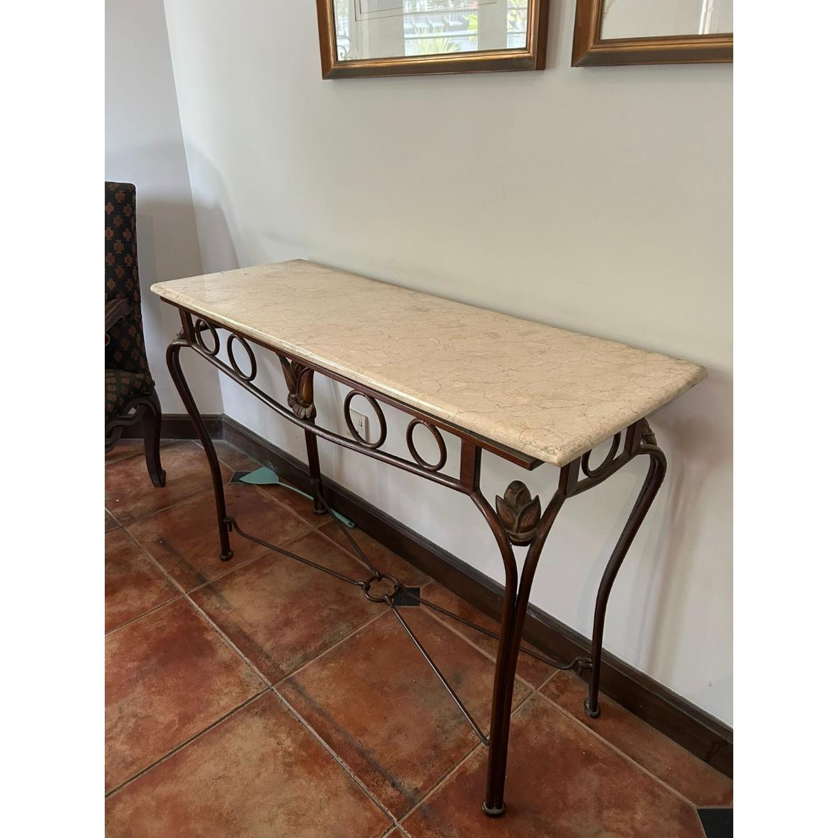 Metal Console with Marble Top-SoUnique.PK