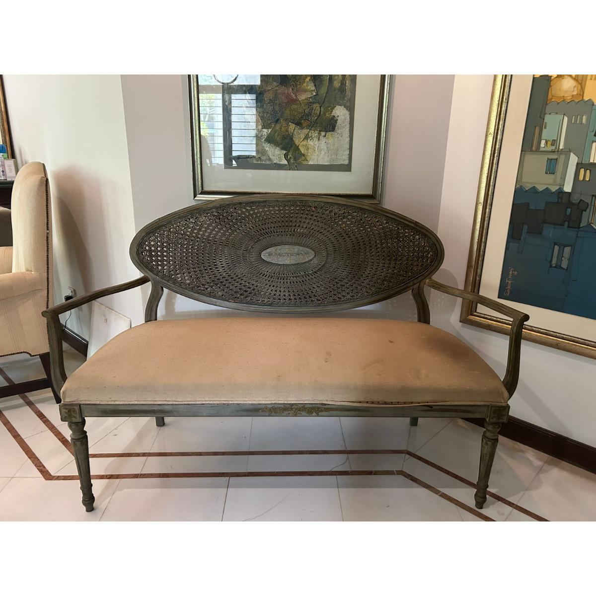 Wicker Back Classic Bench-SoUnique.PK