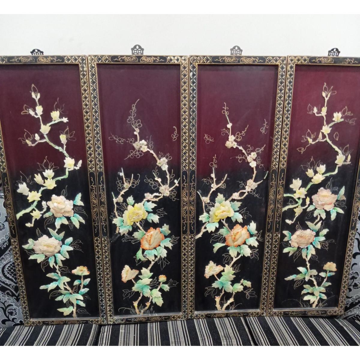 Vintage Chinese Floral 4 Panels-SoUnique.PK