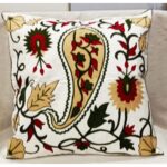 Embroidered Paisley Cushion Cover-SoUnique.PK