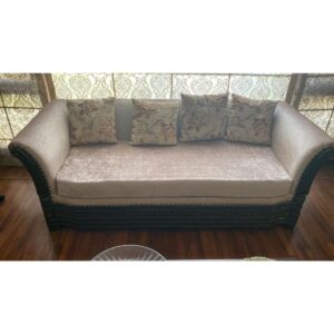 3-Seater Sofa with Floral Cushions-SoUnique.PK