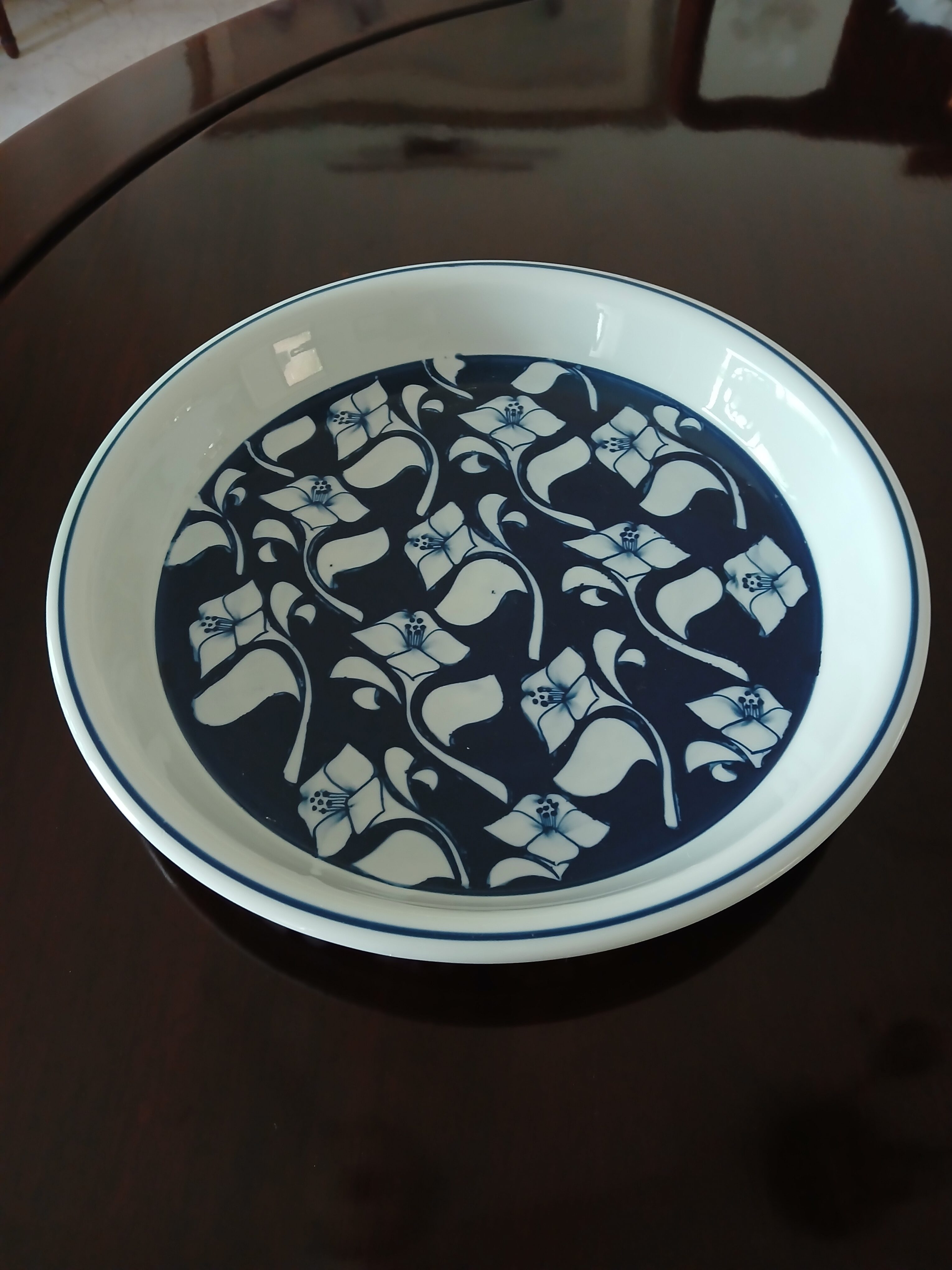 1000144643-5d21a396 Imported Blue & White Ceramic Pie Dish-SoUnique.PK