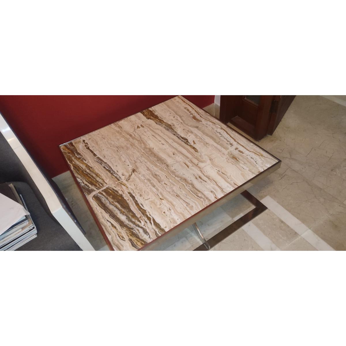 Modern Marble & SS Coffee Table - SoUnique.PK