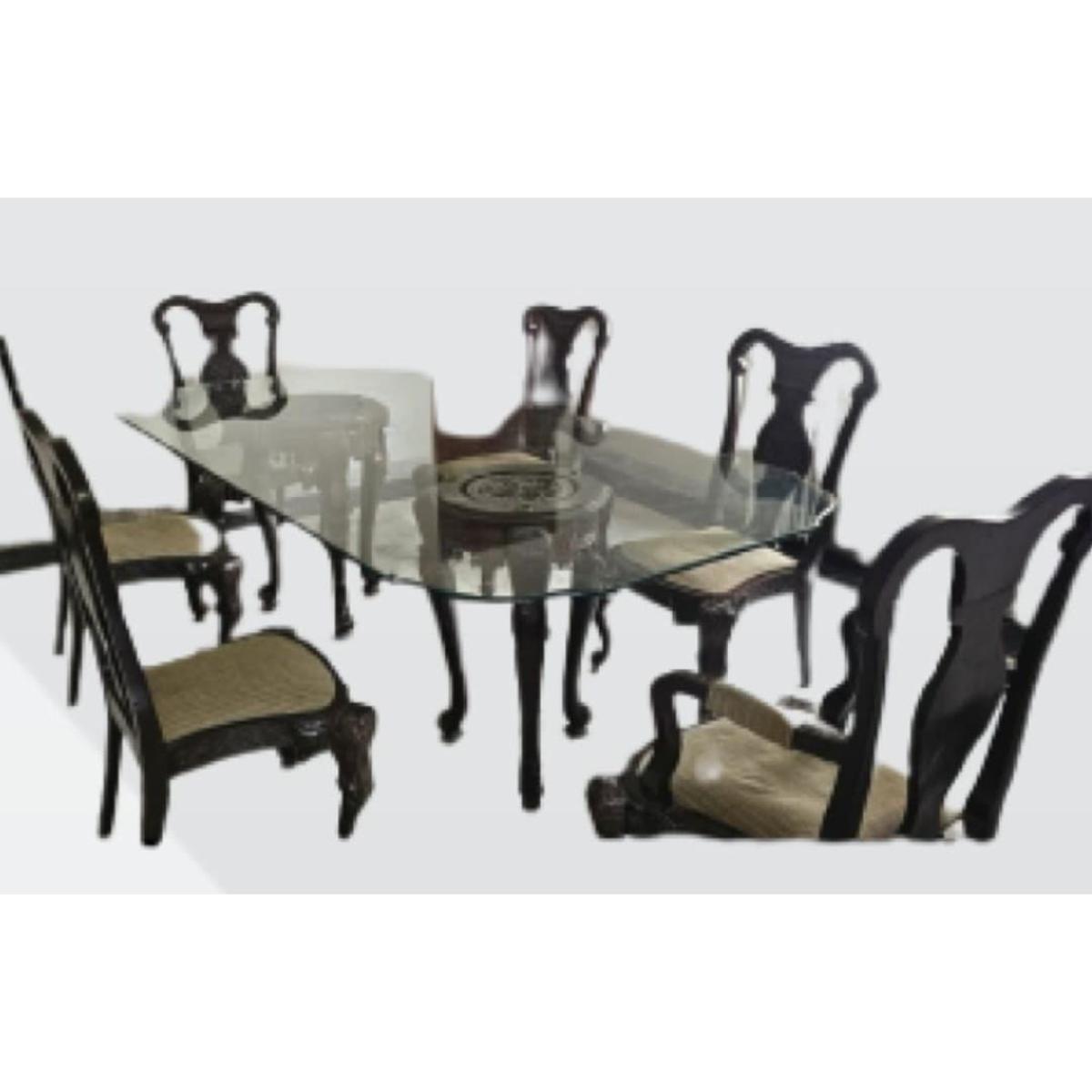 Carved Wooden Dining Table Set for 8-SoUnique.PK
