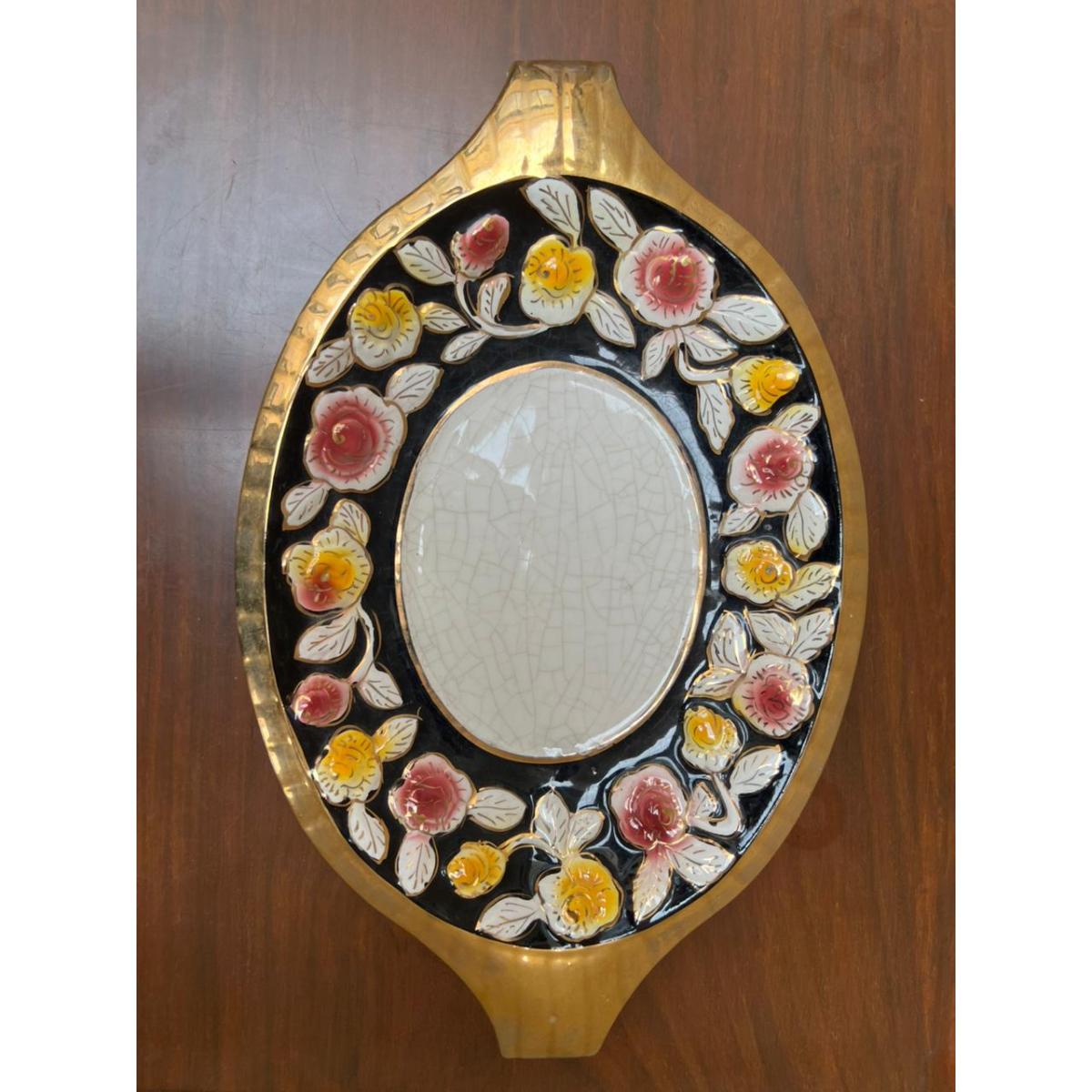 Vintage Platter with Black & Gold Glaze-SoUnique.PK