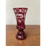 Antique Bohemian Ruby Crystal Vase-SoUnique.PK