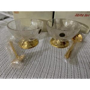6 Crystal Dessert Bowls with Spoons-SoUnique.PK