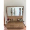 Oak Wood Dresser with Mirror and Glass Top-SoUnique.PK