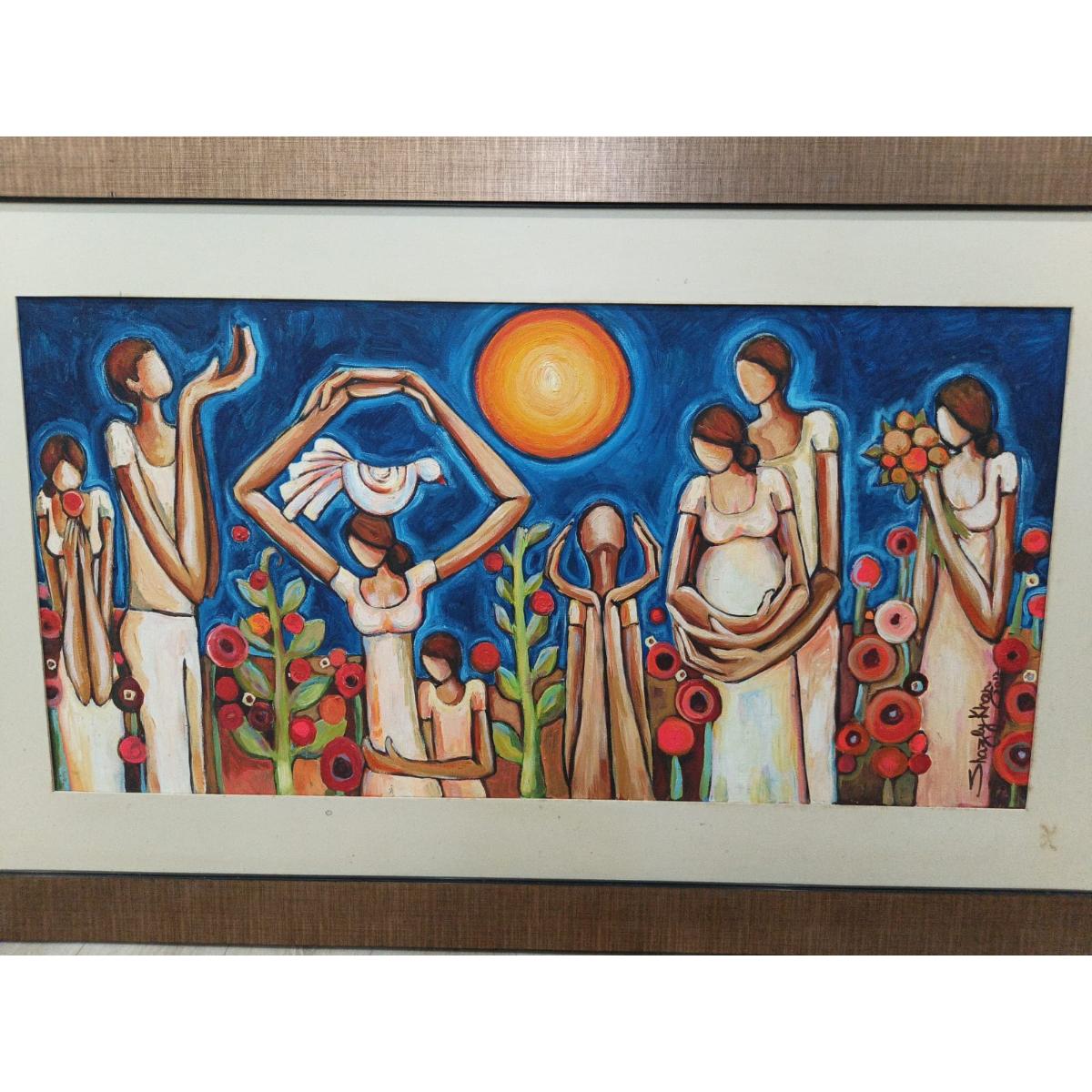 Framed Abstract Figurative Painting - SoUnique.PK
