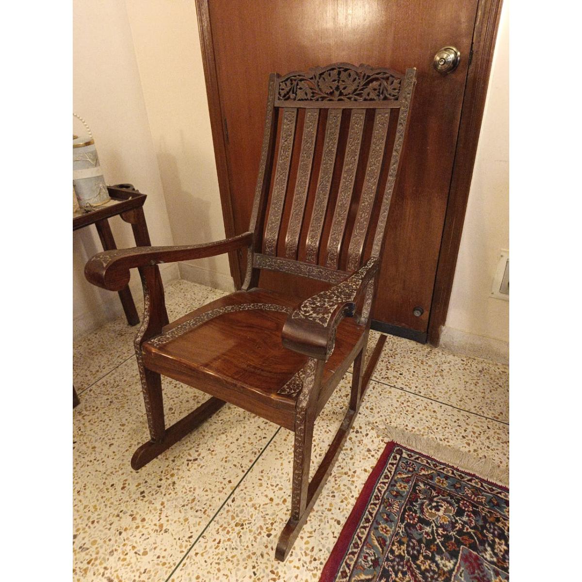 Handcrafted Rosewood Rocking Chair - SoUnique.PK