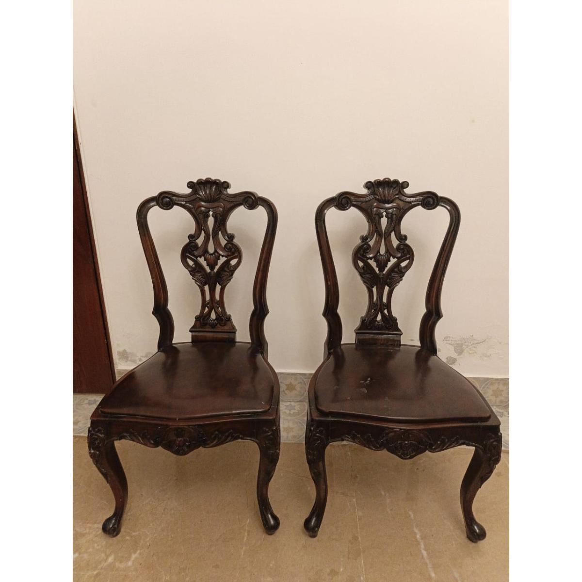 Set of 6 Carved Sheesham Dining Chairs - SoUnique.PK