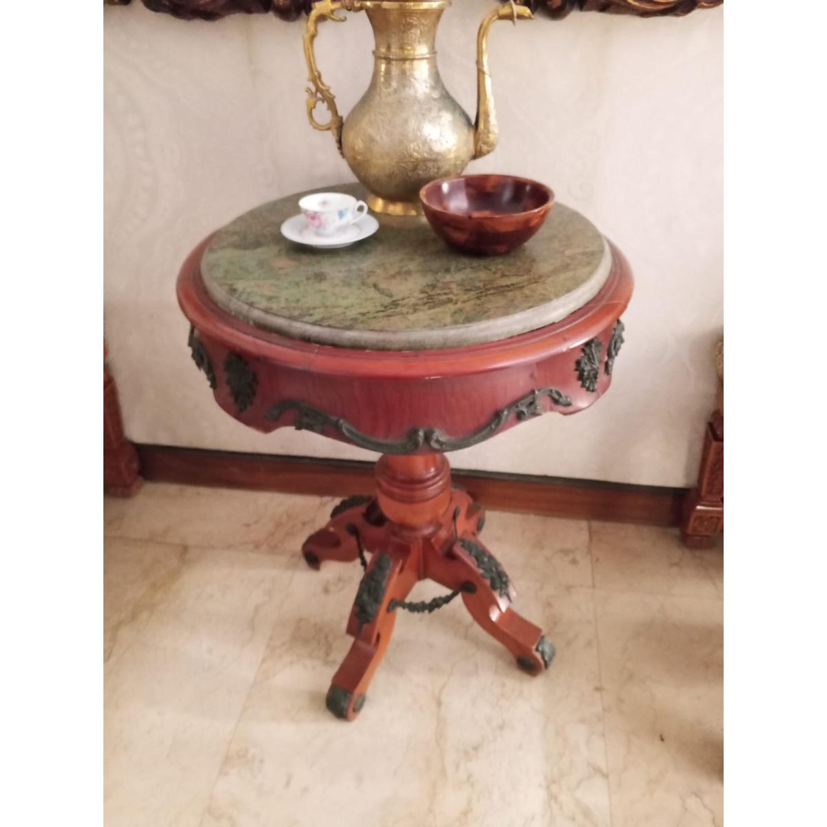 Antique French Marble-Top Pedestal Table - SoUnique.PK