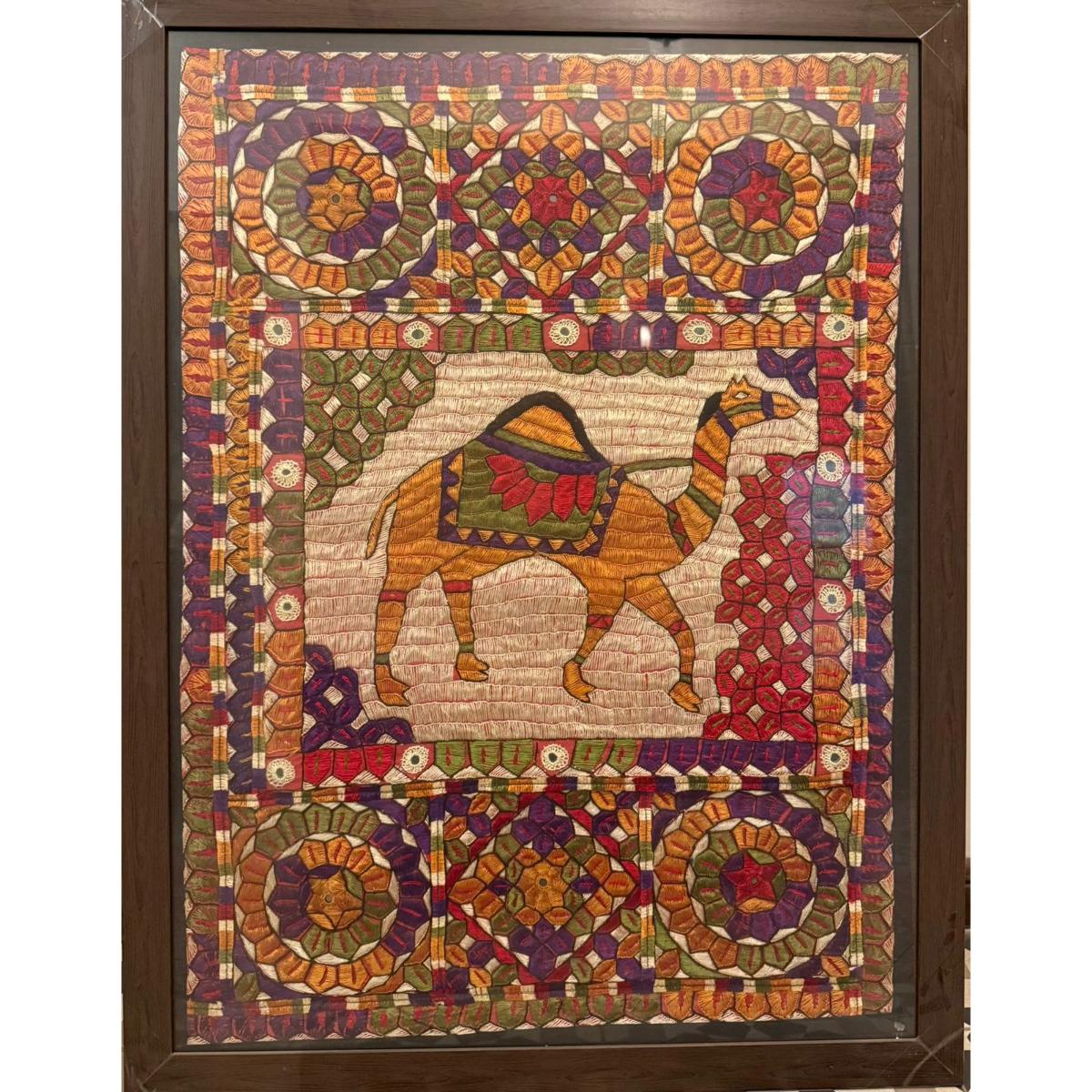 Framed Sindhi Hand-Embroidered Tapestry - SoUnique.PK