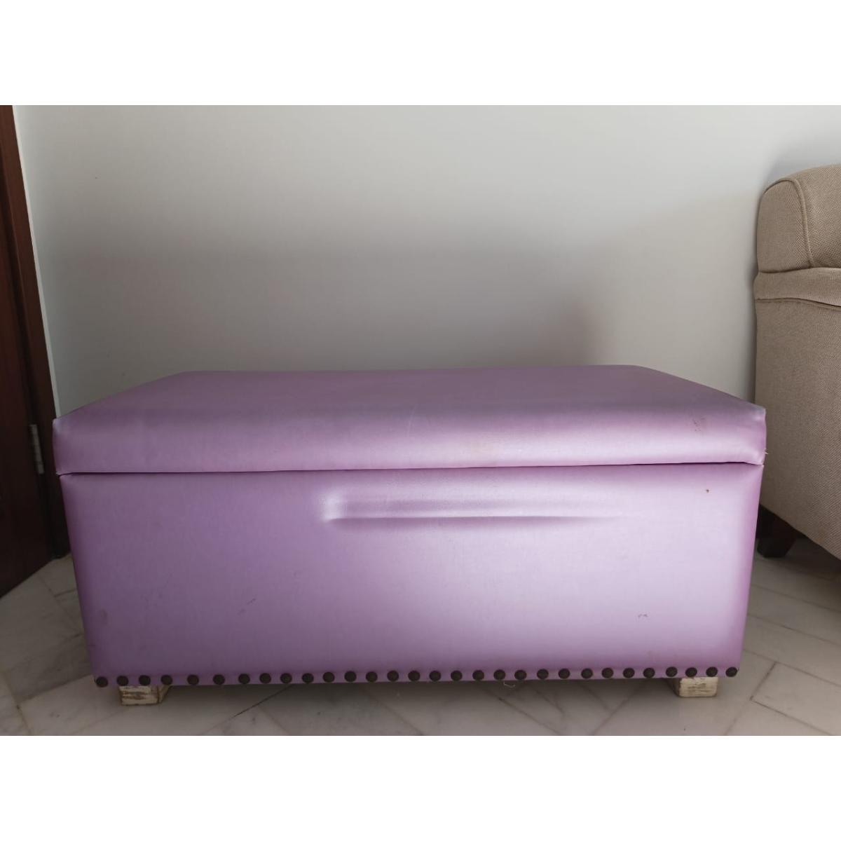 Leatherette Storage Bench with Wooden Legs - SoUnique.PK
